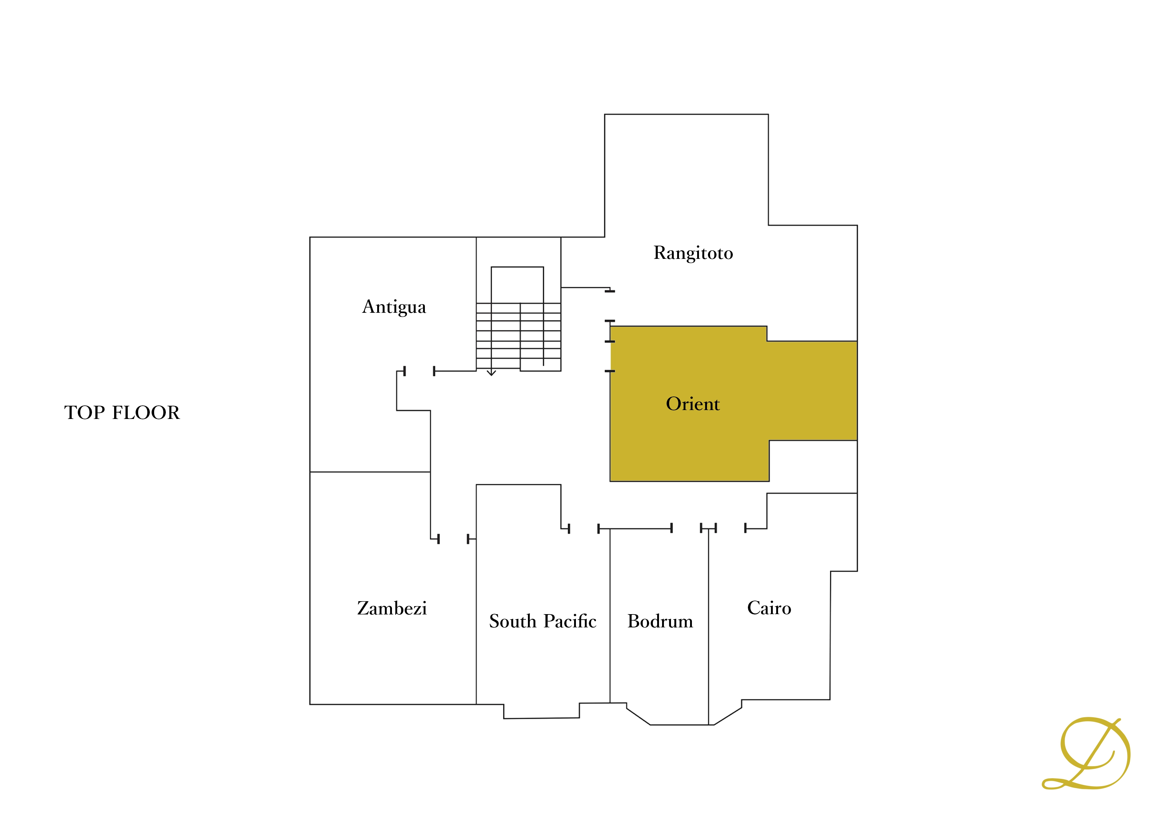 Floor plan showing the location of Orient